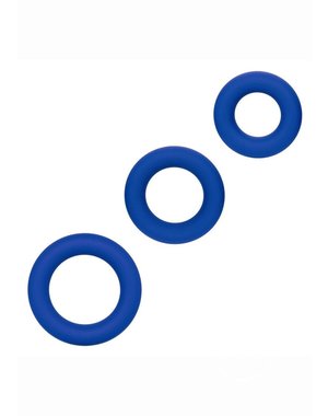 CalExotics ADMIRAL UNIVERSAL SILICONE COCK RING SET BLUE