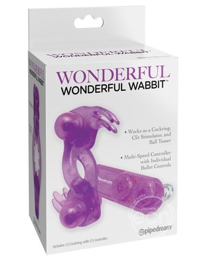 PIPEDREAM PRODUCTS WONDERFUL WONDERFUL WABBIT DUAL VIBE RING WITH REMOTE PURPLE