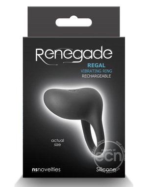 Renegade RENEGADE REGAL RECHARGEABLE SILICONE COCK RING BLACK
