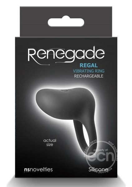 Renegade RENEGADE REGAL RECHARGEABLE SILICONE COCK RING BLACK