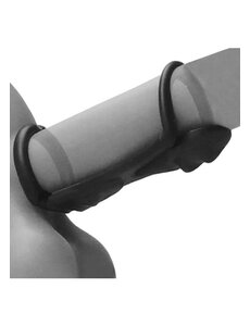 NASSTOYS MY COCKRING RIBBED SHAFT SILICONE COCKRING BLACK