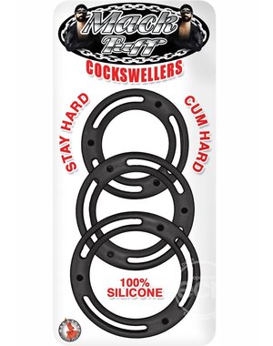 NASSTOYS MACK TUFF COCKSWELLERS SILICONE COCK RING 3 PK BLACK