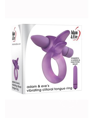 ADAM & EVE ADAM & EVE VIBRATING CLITORAL TONGUE COCK RING PURPLE  (DISC.)