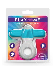 BLUSH NOVELTIES PLAY WITH ME DELIGHT VIBRATING COCK RING BLUE