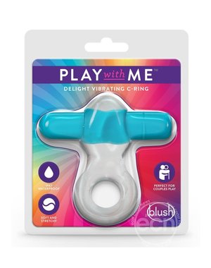 BLUSH NOVELTIES PLAY WITH ME DELIGHT VIBRATING COCK RING BLUE