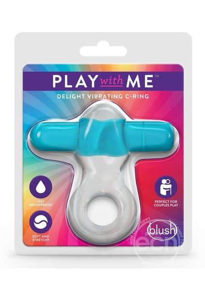 BLUSH NOVELTIES PLAY WITH ME DELIGHT VIBRATING COCK RING BLUE