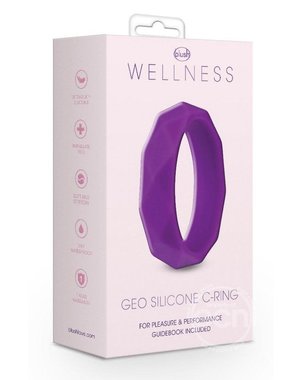 BLUSH NOVELTIES WELLNESS GEO SILICONE C-RING PURPLE