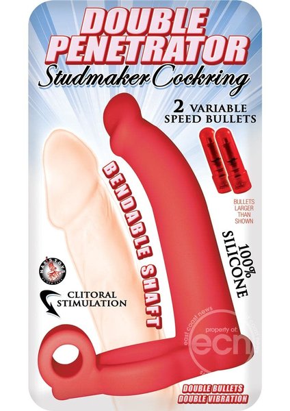 NASSTOYS DOUBLE PENETRATOR STUDMAKER COCKRING RED