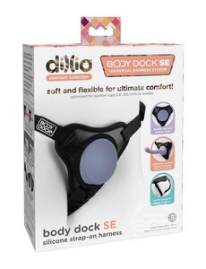 PIPEDREAM PRODUCTS DILLIO PLATINUM BODY DOCK HARNESS SYSTEM LAVENDER/BLACK