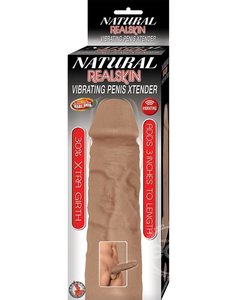 NASSTOYS NATURAL REALSKIN VIBRATING PENIS EXTENDER BROWN