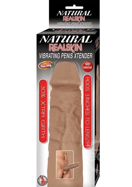 NASSTOYS NATURAL REALSKIN VIBRATING PENIS EXTENDER BROWN