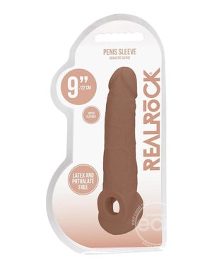 Shots REALROCK REALISTIC PENIS SLEEVE 9" CARAMEL