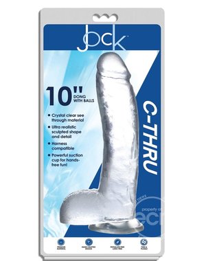 JOCK JOCK C-THRU REALISTIC DONG WITH BALLS 10" CLEAR