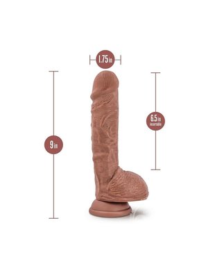 Au Naturel AU NATUREL BIG BILLY DUAL DENSITY DILDO WITH BALLS 9" CARAMEL