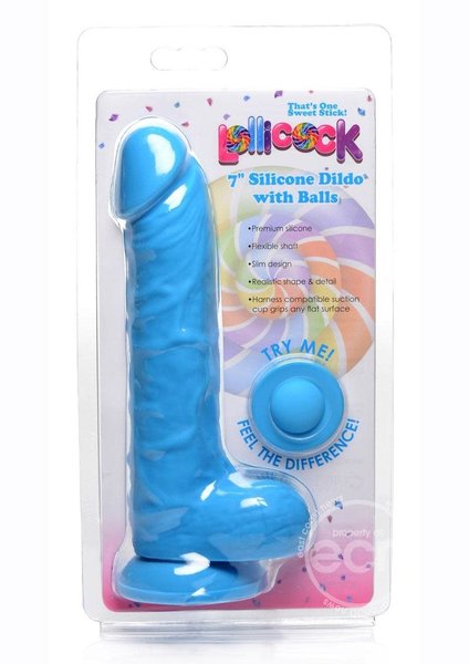 CURVE LOLLICOCK SILICONE DILDO WITH BALLS 7"