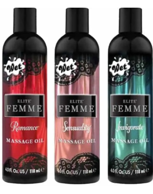 WET LUBE WET ELITE FEMME MASSAGE OIL 4OZ