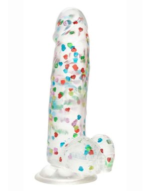 CalExotics NAUGHTY BITS I LOVE D HEART FILLED DONG CLEAR