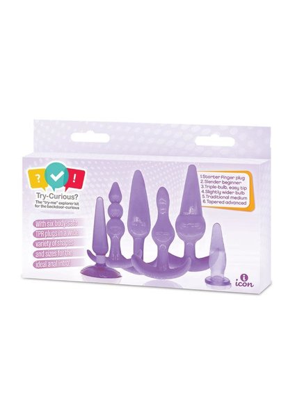 ICON BRANDS TRY-CURIOUS ANAL PLUG KIT PURPLE