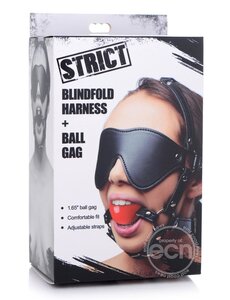 STRICT STRICT BLINDFOLD HARNESS WITH BALL GAG