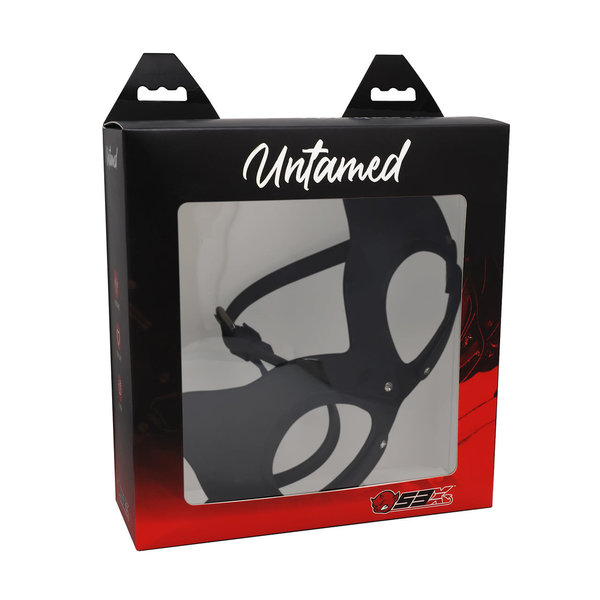 53X UNTAMED BLACK LEATHER CAT MASK