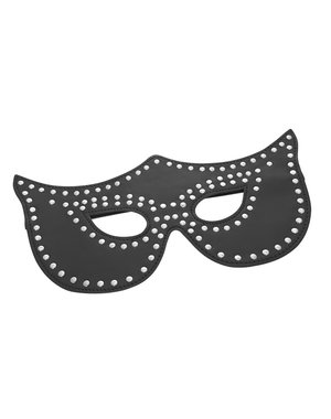 53X SEXCAPADES BLACK PARTY MASK WITH RIVETS