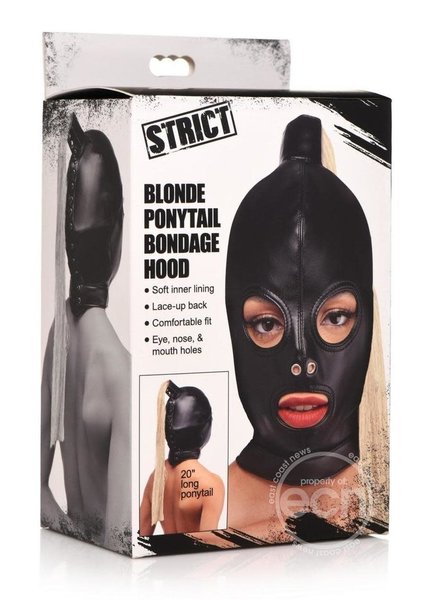 STRICT STRICT BLONDE PONYTAIL BONGAGE HOOD