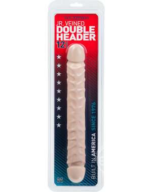 Doc Johnson DOC JOHNSON JR VEINED DOUBLE HEADER 12" VANILLA