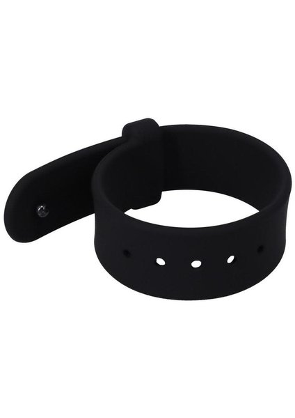Doc Johnson ROCK SOLID THE BELT ADJUSTABLE SILICONE RING BLACK