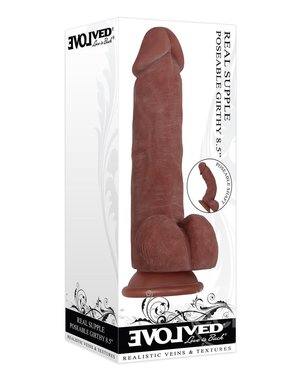 EVOLVED NOVELTIES EVOLVED REAL SUPPLE TRUE FEEL POSABLE DILDO 7" VANILLA