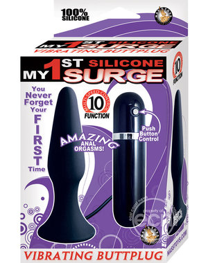 Doc Johnson MY 1ST SILICONE SURGE VIBRATING BUTT PLUG BLACK