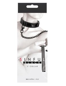 NS Novelties SINFUL COLLAR 1" WITH LEASH