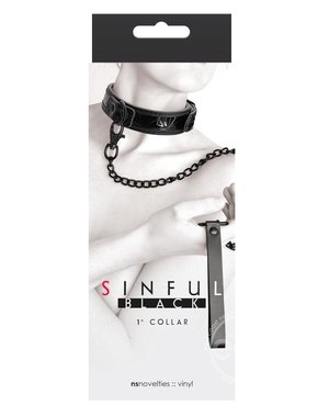 NS Novelties SINFUL COLLAR 1" WITH LEASH