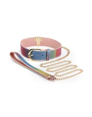 NS Novelties SPECTRA BONDAGE COLLAR & LEASH RAINBOW