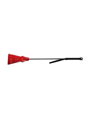 ROUGE ROUGE TASSLLED LEATHER RIDING CROP RED & BLACK