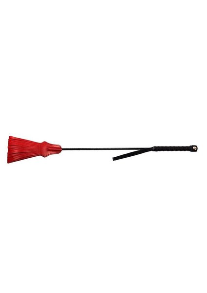ROUGE ROUGE TASSLLED LEATHER RIDING CROP RED & BLACK