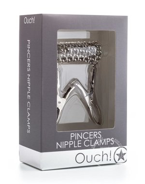 OUCH! OUCH! PINCERS NIPPLE CLAMPS SILVER