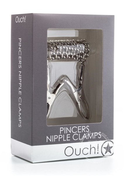 OUCH! OUCH! PINCERS NIPPLE CLAMPS SILVER