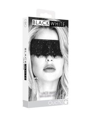 OUCH! OUCH! BLACK LACE MASK WITH ELASTIC STRAPS