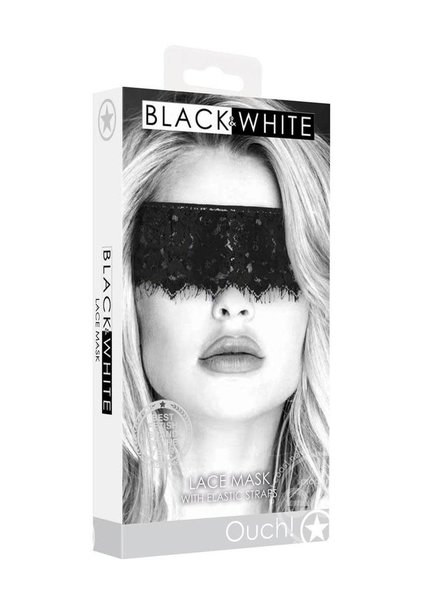 OUCH! OUCH! BLACK LACE MASK WITH ELASTIC STRAPS