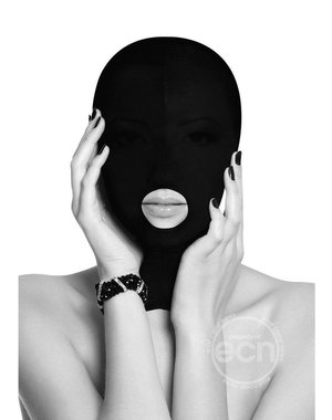 OUCH! OUCH! SUBMISSION MASK WITH OPEN MOUTH BLACK