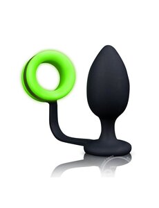 OUCH! OUCH! BUTT PLUG WITH COCK RING SILICONE GLOW IN THE DARK