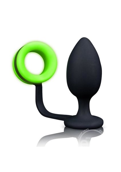 OUCH! OUCH! BUTT PLUG WITH COCK RING SILICONE GLOW IN THE DARK