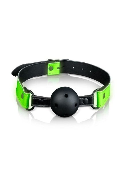 OUCH! OUCH! BREATHABLE BALL GAG GLOW IN THE DARK
