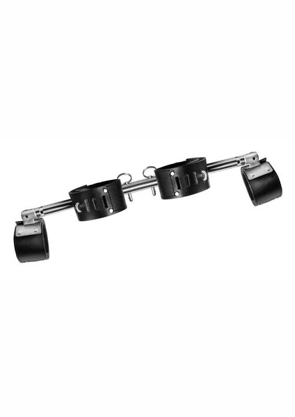 WHIP SMART STRICT LEATHER ADJUSTABLE SWIVELING SPREADER BAR WITH LEATHER CUFFS