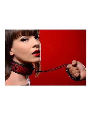 MASTER SERIES MASTER SERIES CRIMSON TIED CHAINED COLLAR & LEASH RED & BLACK