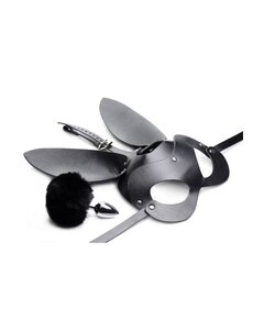TAILZ TAILZ BUNNY TAIL ANAL PLUG AND MASK SET BLACK