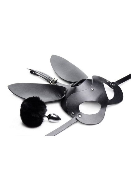 TAILZ TAILZ BUNNY TAIL ANAL PLUG AND MASK SET BLACK
