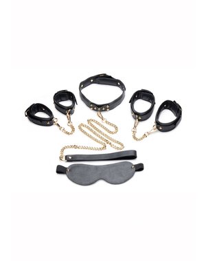 MASTER SERIES MASTER SERIES GOLDEN SUBMISSION BONDAGE KIT 4PC BLACK/GOLD