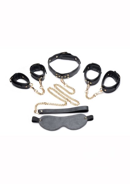 MASTER SERIES MASTER SERIES GOLDEN SUBMISSION BONDAGE KIT 4PC BLACK/GOLD