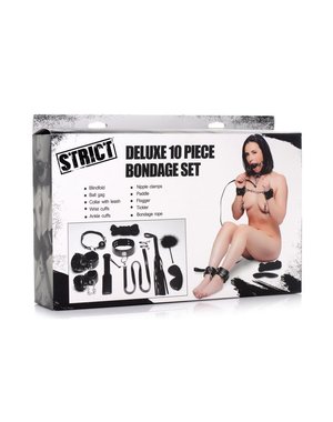 STRICT STRICT DELUXE 10 PIECE BONDAGE SET BLACK